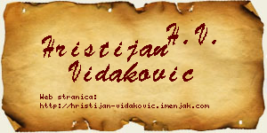 Hristijan Vidaković vizit kartica